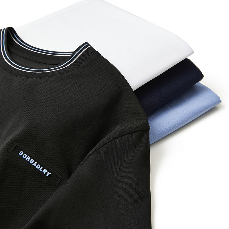 남자용 크루 둥글 칼라 티셔츠 230gsm 중량 면과 직물