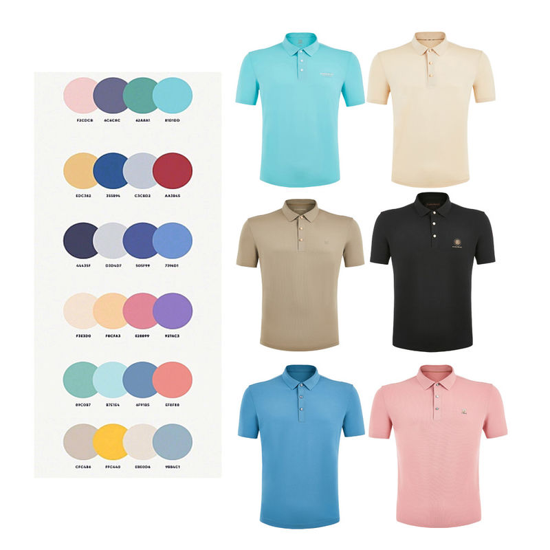Black Polo Custom Logo Printing 및 호흡이 가능한 천으로 된 남성 단袖 셔츠