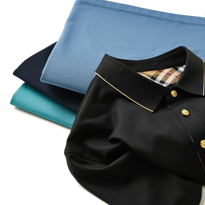 남자용 초대 크기의 짧은袖 폴로 셔츠 어린이 넥타이 천 봄 여름 가을