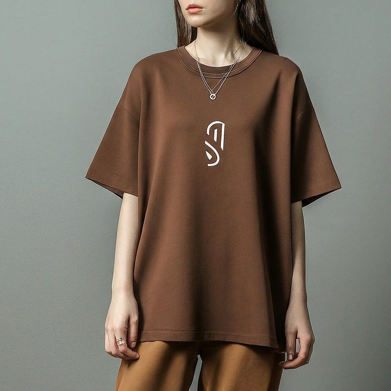 그래픽 오버사이즈 커스텀 여자 티셔츠 220 그램 넥타이 둥근 목