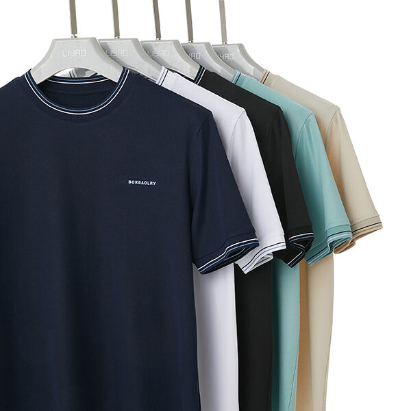 100%cotton 170-210gms 셔츠 고품질 맞춤 borded 티셔츠 승무원 목 띠 색상 블록