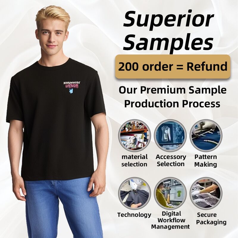 공장 핫 판매 로고 수직 프린트 가중 중형 하트 어깨 검은색 흰색 남성 티셔츠