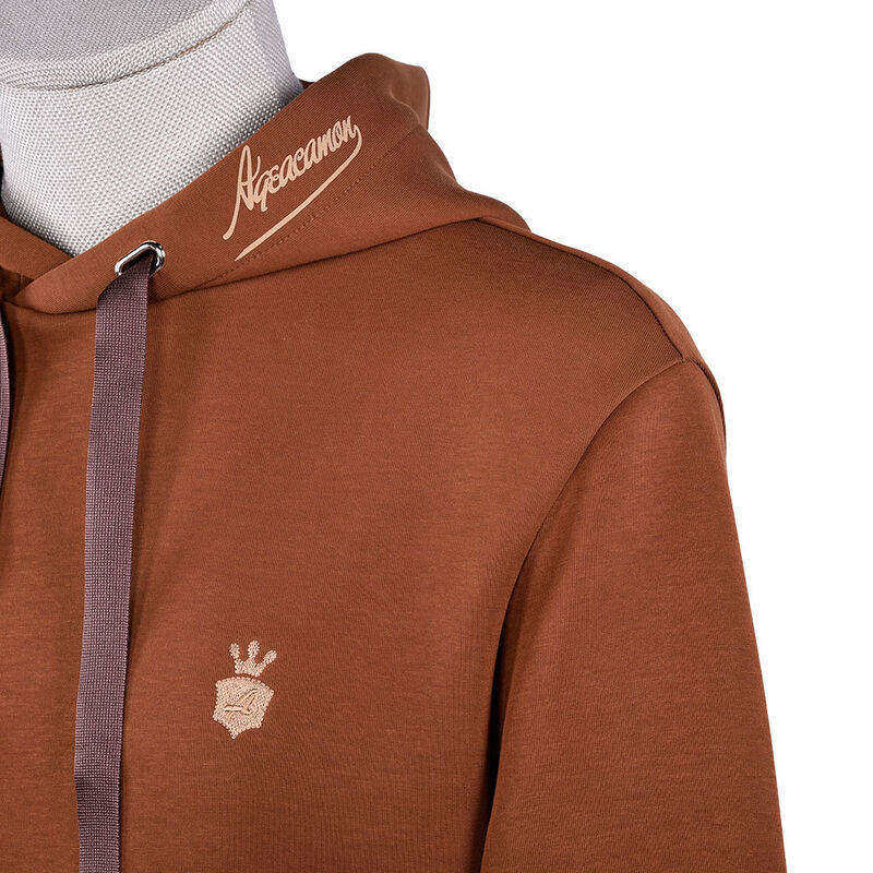 고품질 남성 하우디 유기 목재 스웨이트셔츠 갈색 400gm 짜인 빈티지 하우디