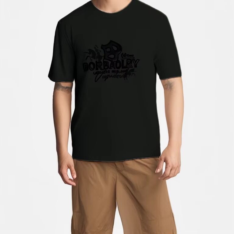 180g 여름 프린트 100% 면 슬림핏 클래식 티셔츠 빅사이즈 남성 티셔츠