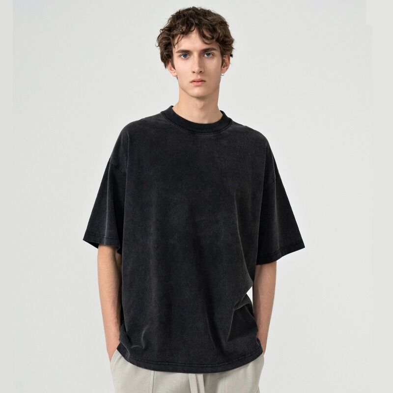 맞춤형 디자인 일반 남성 대형 중형 면화 빈티지 세탁 티셔츠 세탁 티 유니섹스