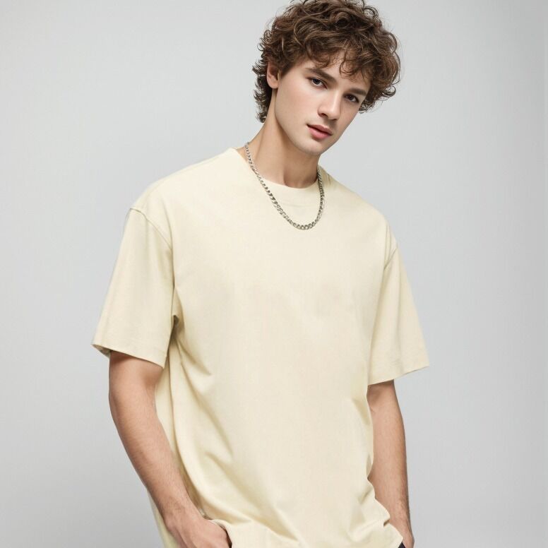 맞춤 제작 남성용 무지 티셔츠 고품질 헤비웨이트 골지 크루넥 티셔츠 남성용