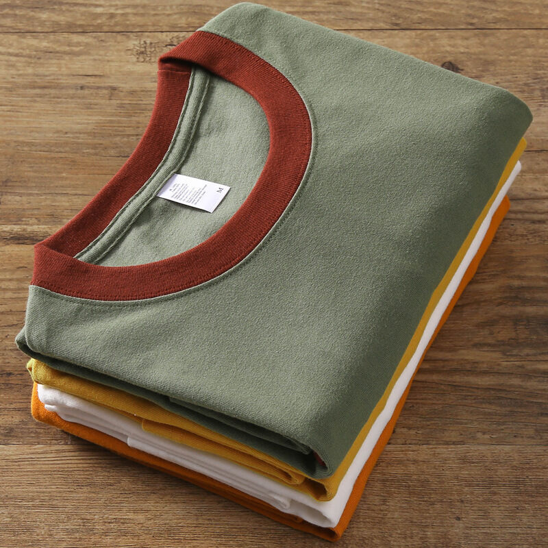 제조업자 소매 주문형 컬러 블록 꿰매기 티셔츠 유니섹스 중량급 고품질 양색 패치워크 티셔츠