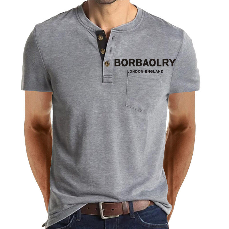 热销短袖T恤休闲棉质定制快干男士3扣T恤