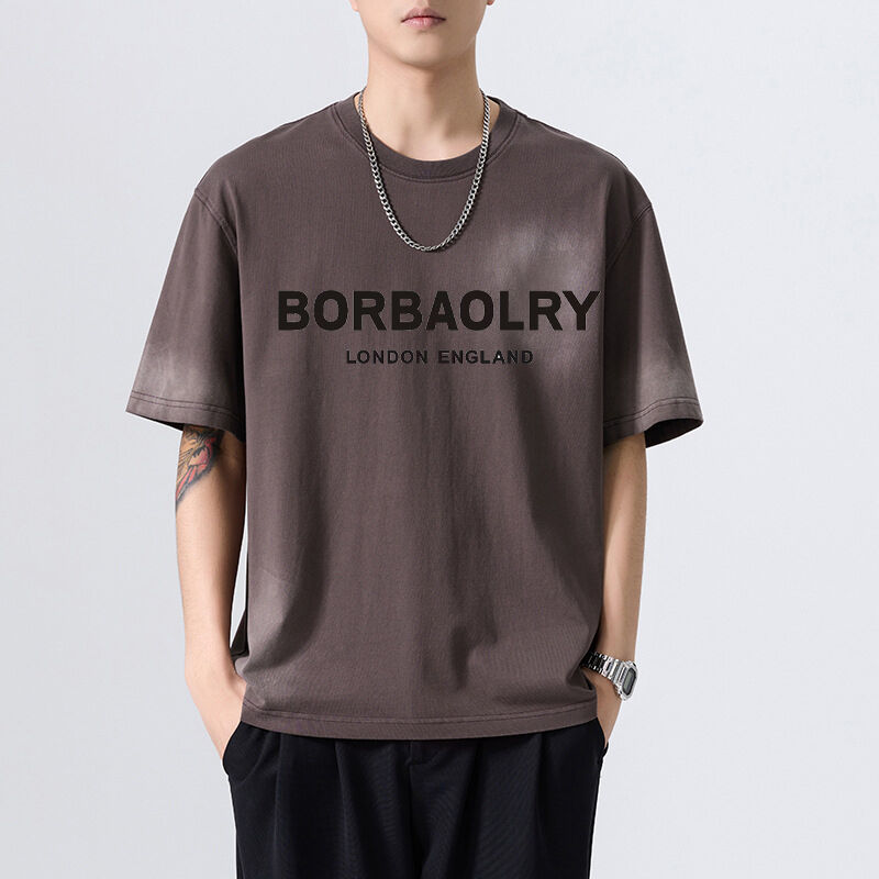 대형 유니섹스 면화 티셔츠 280gms 빈티지 산화 세탁 주문형 Dtg 인쇄 남성용 중형 스트리트웨어 티셔츠