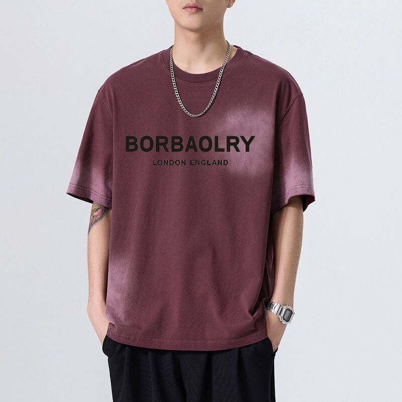 대형 유니섹스 면화 티셔츠 280gms 빈티지 산화 세탁 주문형 Dtg 인쇄 남성용 중형 스트리트웨어 티셔츠