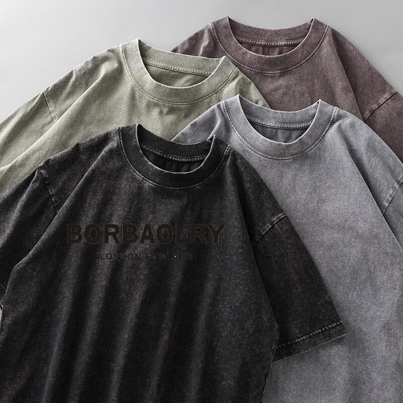 맞춤 로고 최고 품질 면 산성 워싱 티셔츠 오버사이즈 레트로 미네랄 디지털 프린팅 헤비웨이트 빈티지 티셔츠