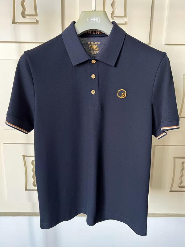 프리미엄 남성 폴로 셔츠 클래식 칼라 다채로운 레인지 섬세한 디테일 텍스처 실리콘 로고 고급 남성 폴로 티셔츠