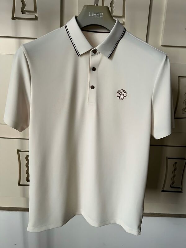 럭셔리 남성 폴로 셔츠 | 대비되는 칼라의 미니멀 디자인, 고급 마감 남성 티셔츠 전문 티셔츠 공장