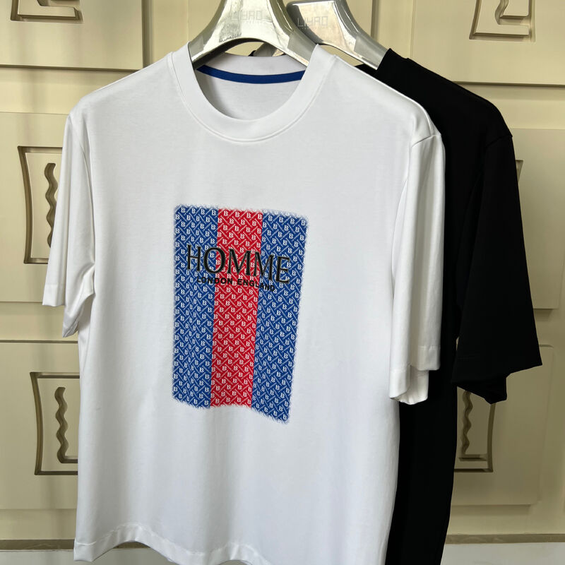 승무원 목 embroidered 티셔츠 3D 글자 & 패턴 디자인 고급 둥근 목 남성 티셔츠 셔츠 제조