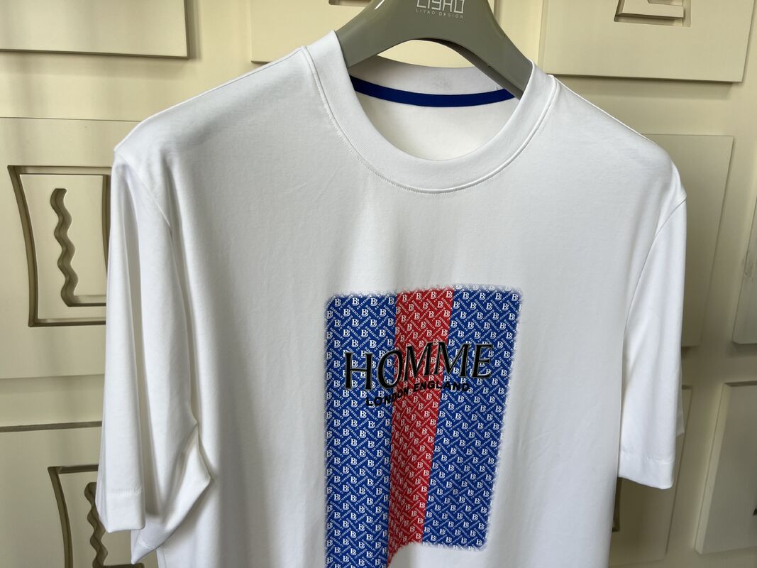 승무원 목 embroidered 티셔츠 3D 글자 & 패턴 디자인 고급 둥근 목 남성 티셔츠 셔츠 제조