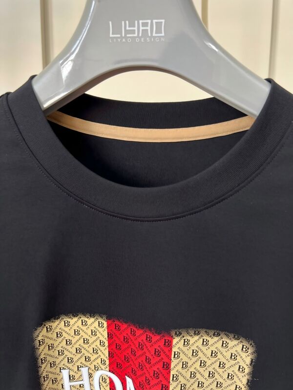 승무원 목 embroidered 티셔츠 3D 글자 & 패턴 디자인 고급 둥근 목 남성 티셔츠 셔츠 제조