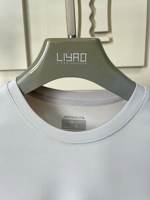 남성 스포츠웨어 라이트 그레이 반팔 상의 & 바지, 통기성 좋고 편안한 남성 티셔츠