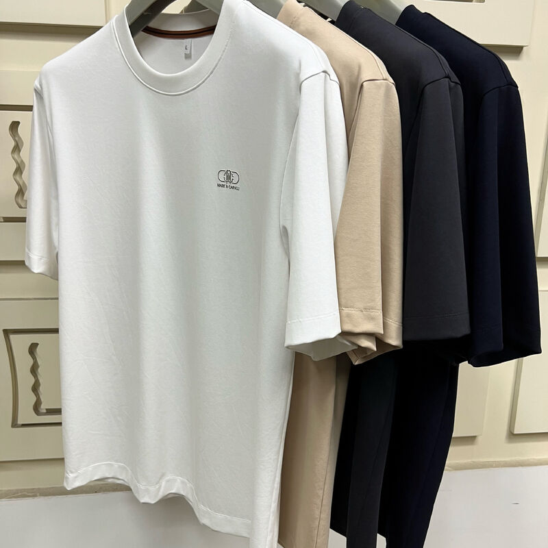 남성용 미니멀 프린팅 반팔 티셔츠, 솔리드 컬러 기본 티셔츠 남성 티셔츠