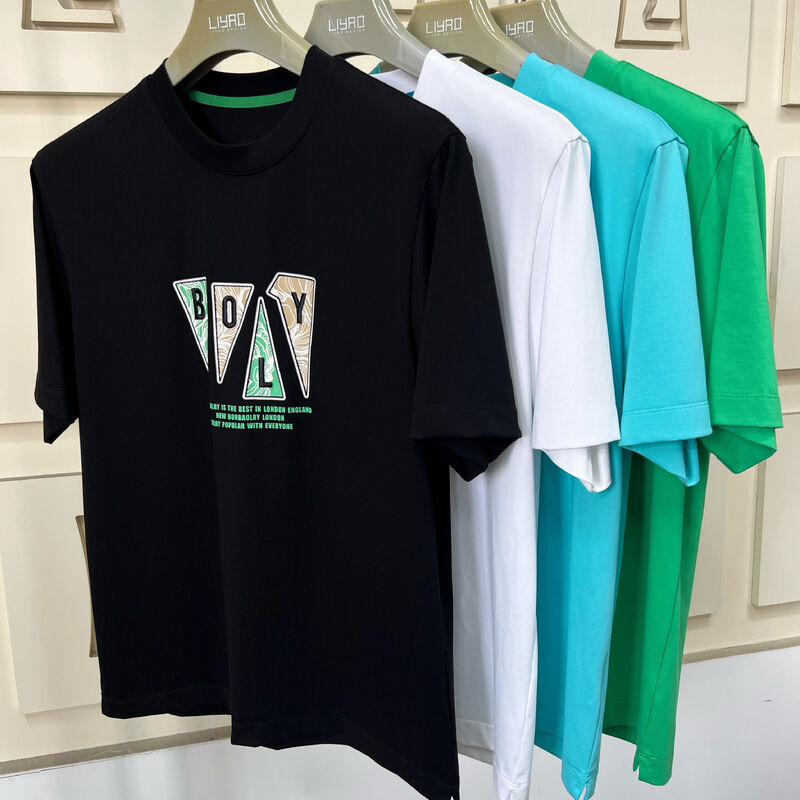 남성 크루 목 단袖 티셔츠, 트렌디 그래픽 프린트 및 수직 티셔츠 다채색 캐주얼 100% 면화 티셔츠 남성