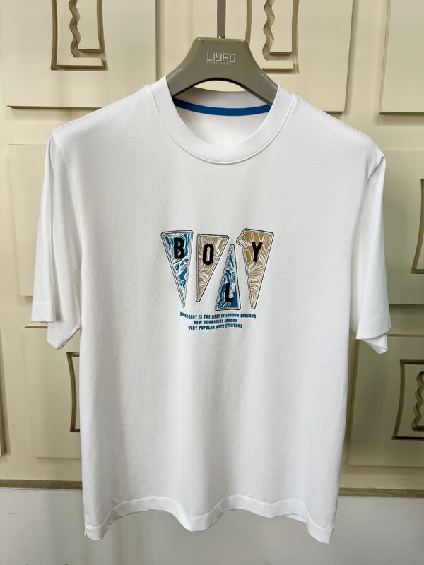 남성 크루 목 단袖 티셔츠, 트렌디 그래픽 프린트 및 수직 티셔츠 다채색 캐주얼 100% 면화 티셔츠 남성