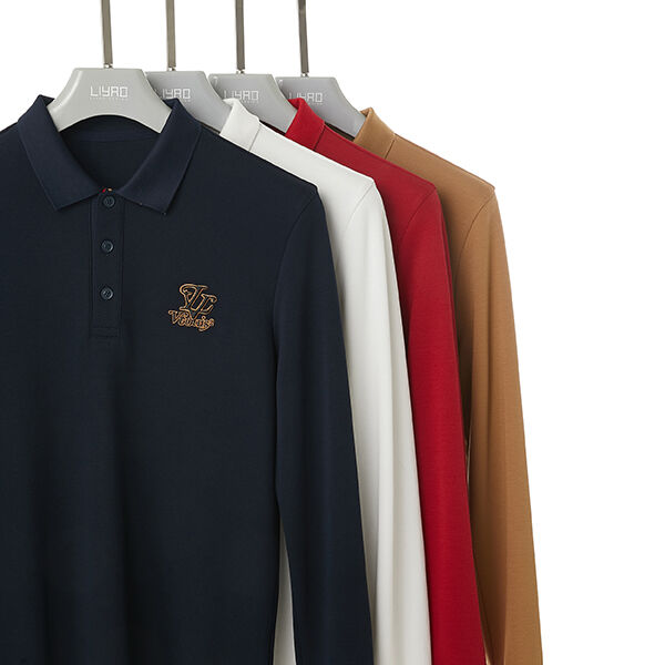 직업 디자이너 폴로 셔츠 남성 장袖 안티 주름 고품질 폴로 셔츠 직무용 면공 호흡 건조 수직