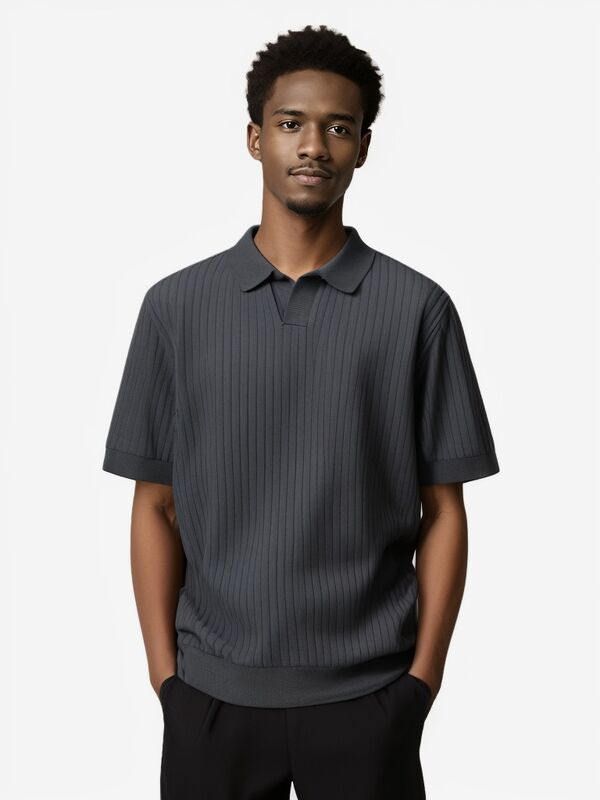 반팔 올드머니 & 뉴 트렌드 여름 코튼 니트 스웨터 플레인 니트 티셔츠 남성 맞춤 폴로 셔츠 코디