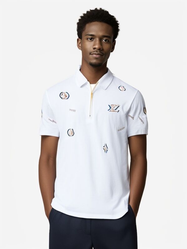 제조업체 트렌디 남성 캐주얼 솔리드 우븐 패브릭 반팔 코트 자수 라펠 만능 젊음 베이스 안티필링