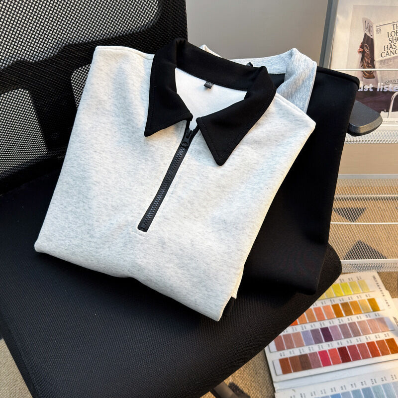 고품질 소매 남성 의류 크기가 큰 지퍼 셔츠 제조자 빈 남성 단袖 셔츠