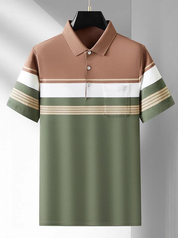 여름 반팔 비즈니스 폴로 셔츠 남성 티셔츠 얇은 라펠 비즈니스 캐주얼 트렌드