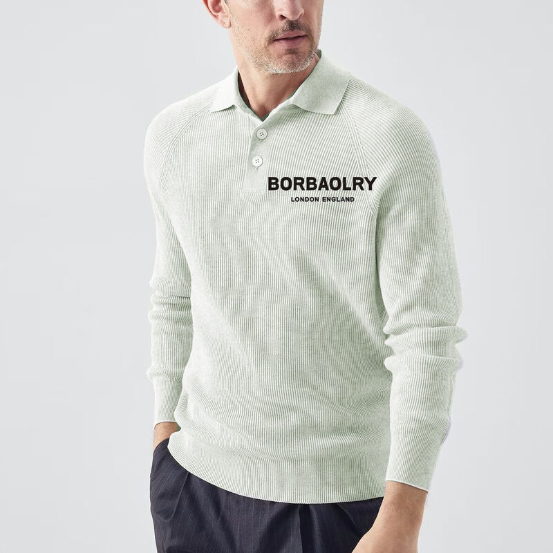 도매 남성 유럽 미국 라펠 스웨터 패션 슬림 스웨터 긴팔 니트 스웨터