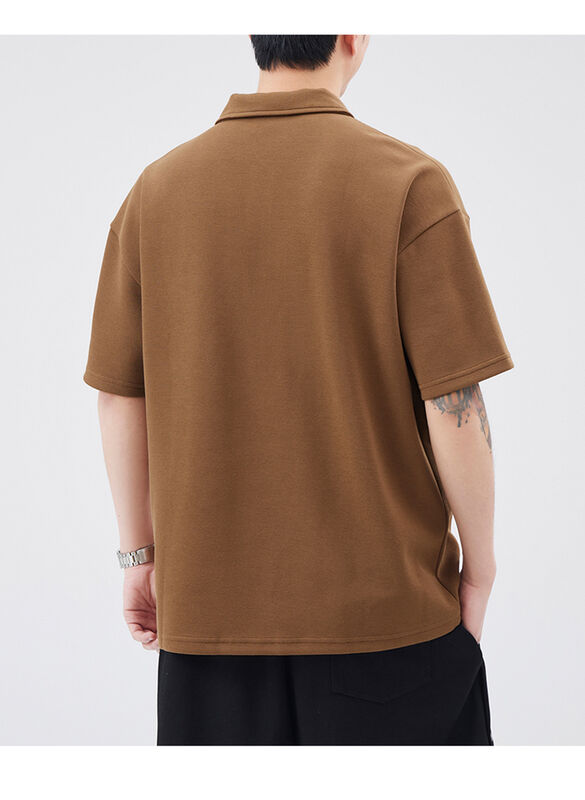 새로운 쿼터 컬러 라펠 짧은 장갑 폴로 셔츠 남성 캐주얼 알파벳 bordure 남성에 대한 면화 티셔츠